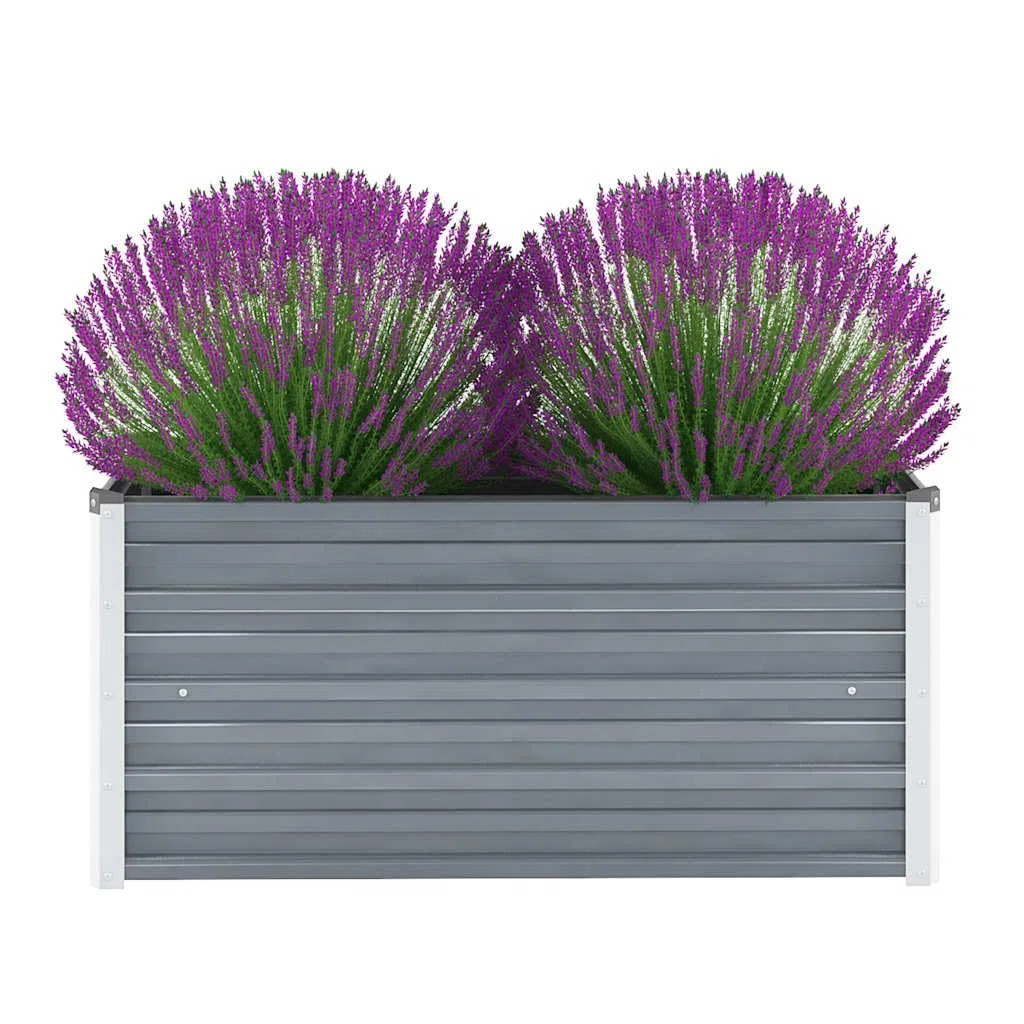 vidaXL Letto Rialzato Giardino in Acciaio Zincato 100x40x45 cm Grigio Fioriera
