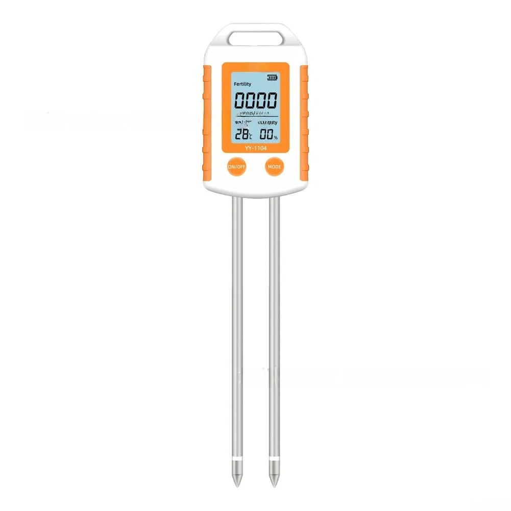 Misuratore del suolo 6 in 1 con schermo LCD retroilluminato per NPK azoto fosforo potassio umidità temperatura test di fertilità