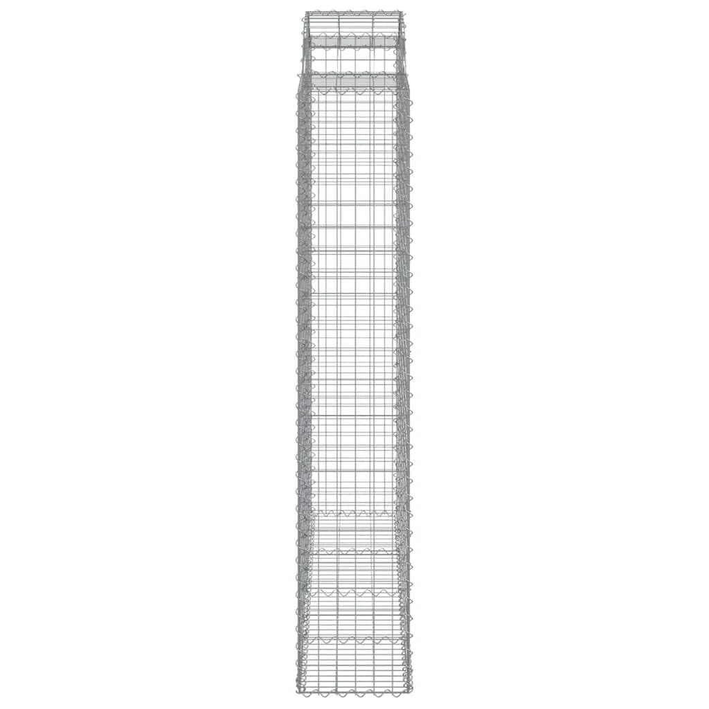 Set di 15 archi alti, 200 x 50 x 220/240 cm, in acciaio zincato, 3,5 mm, protezione dal rumore, design moderno per prati, balconi, cortili, pareti di recinzione