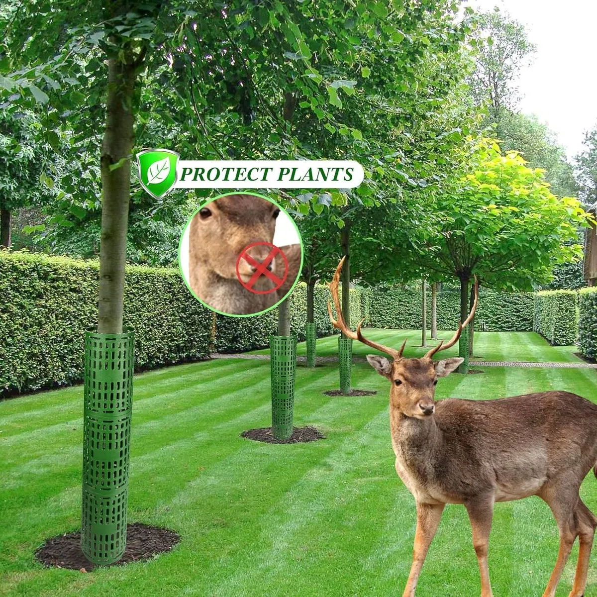 Protezione per tronco d'albero, confezione da 7 protezioni espandibili resistenti per tagliaerba, animali, facili da usare, perfette per alberelli e alberi da frutto