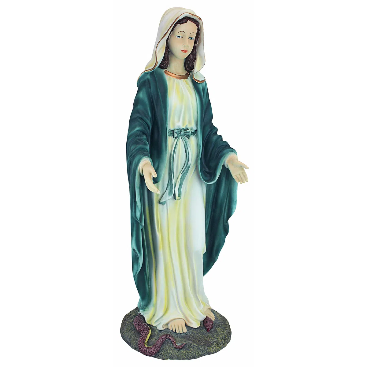 Design Toscano Vergine Maria, la Beata Madre dell'Immacolata Concezione Statua religiosa da giardino, poliresina, a colori, 58,5 cm