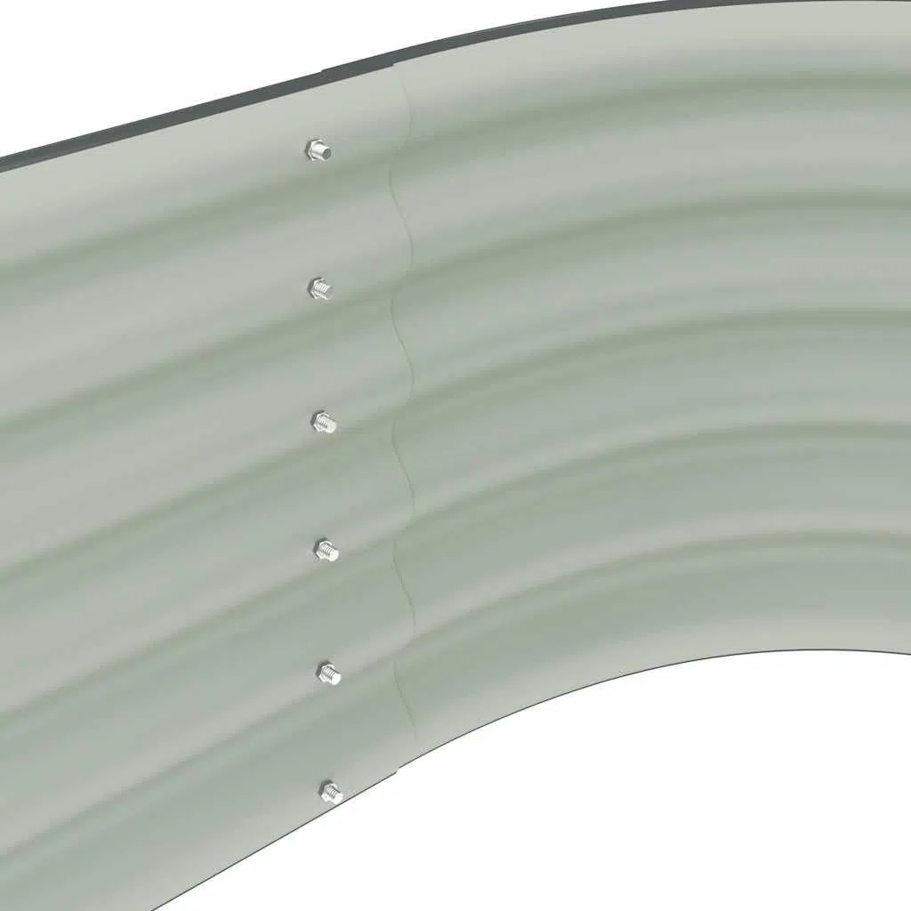 vidaXL Letto Rialzato da Giardino 160x80x44cm Acciaio Zincato Grigio Fioriera