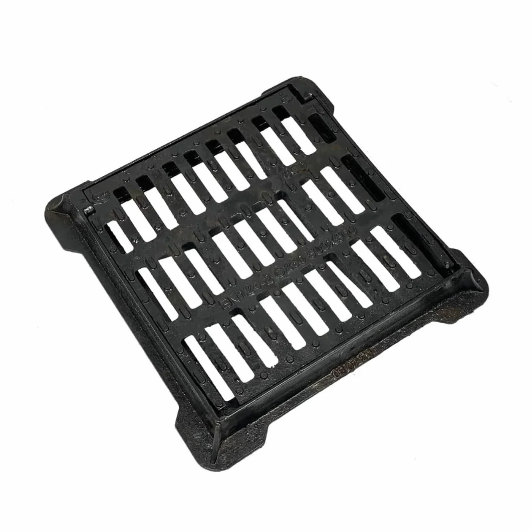 EINSIDE Griglia in ghisa sferoidale concava con telaio classe C250, Caditoia dotata di sistema di sicurezza con chiusura a scatto, 30 x 30 cm