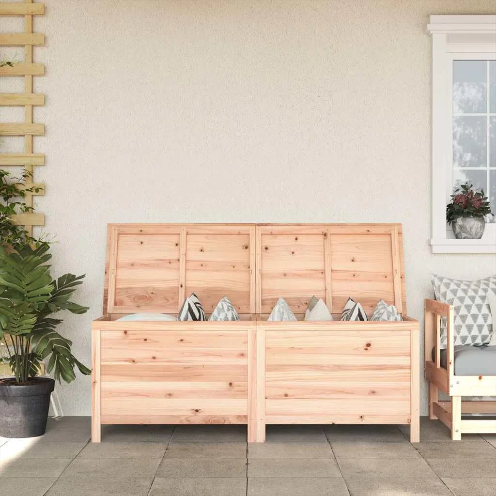 Scatola di immagazzinaggio da giardino, 150 x 50 x 56,5 cm, in legno massiccio e albero di stoccaggio, scatola per cuscini per esterni interni, giardino, balcone o terrazza