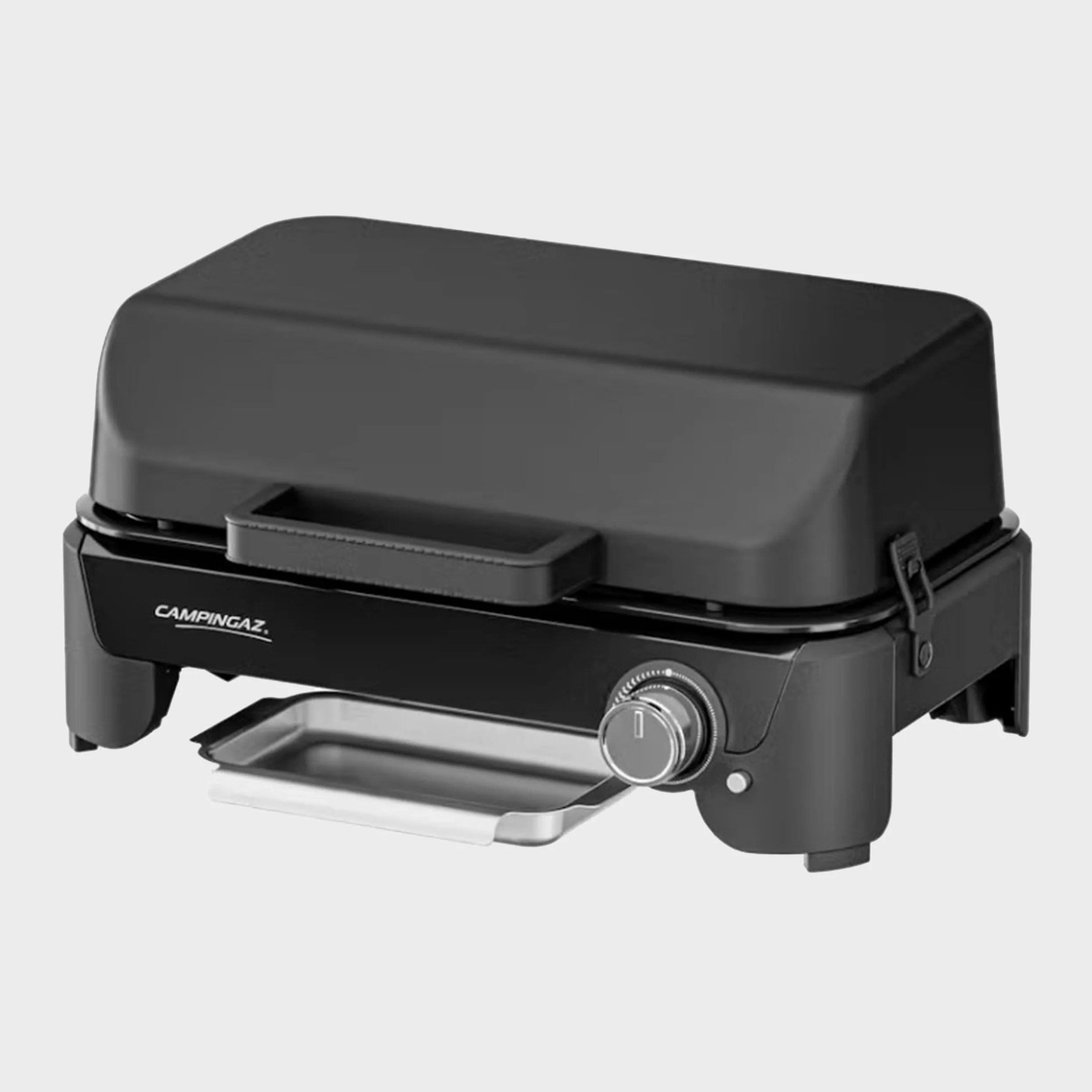 Campingaz Tour & Grill - Barbecue a gas CV Plus, utilizzabile come barbecue da tavolo o da pavimento, portatile, con coperchio e gambe rimovibili, per campeggio, balcone, terrazza, potenza 2400 W