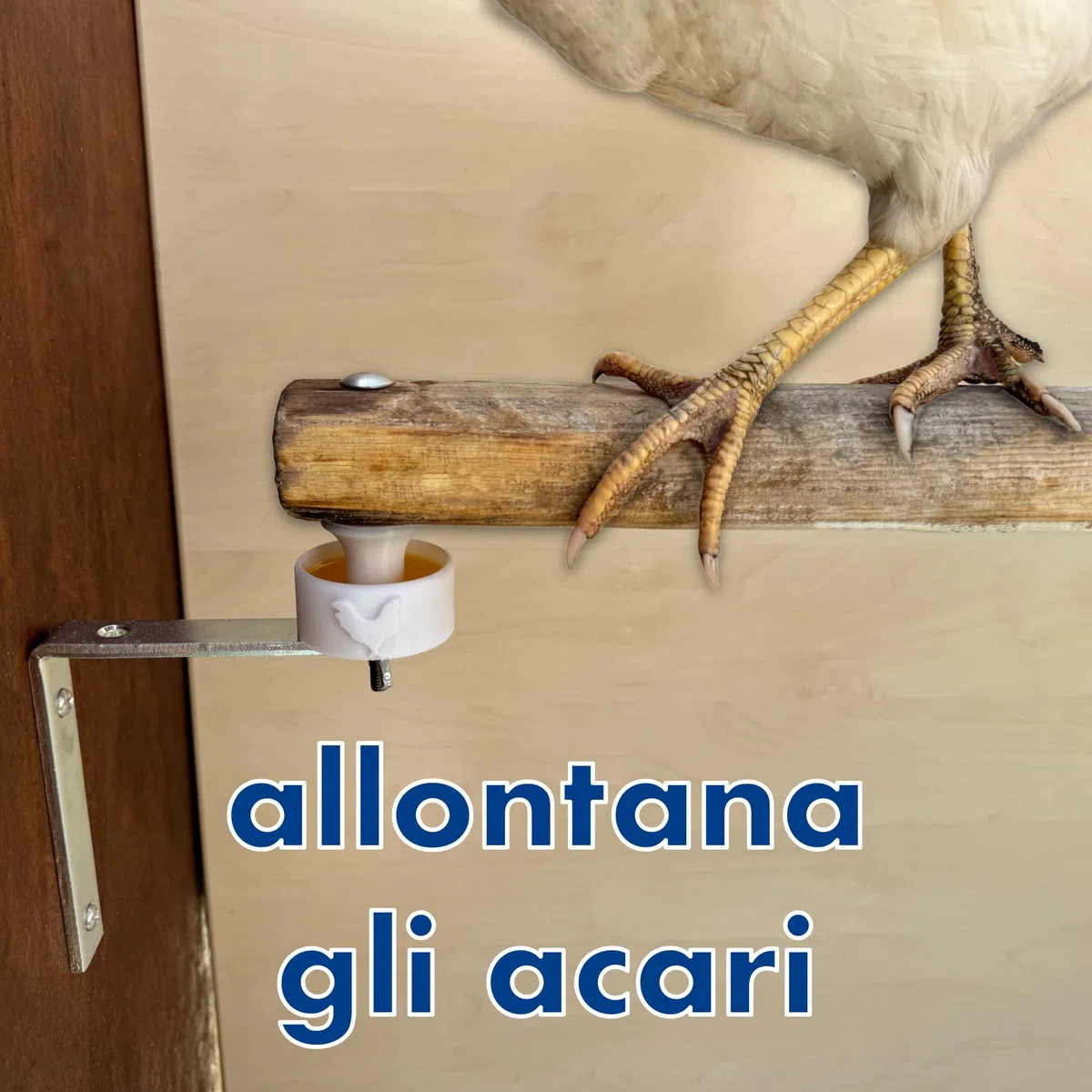 4x contenitori per barriera antiacaro per posatoio da galline contro acaro rosso, protezione antiacari, trappola per acari, pollaio (adatti per 2 posatoi)