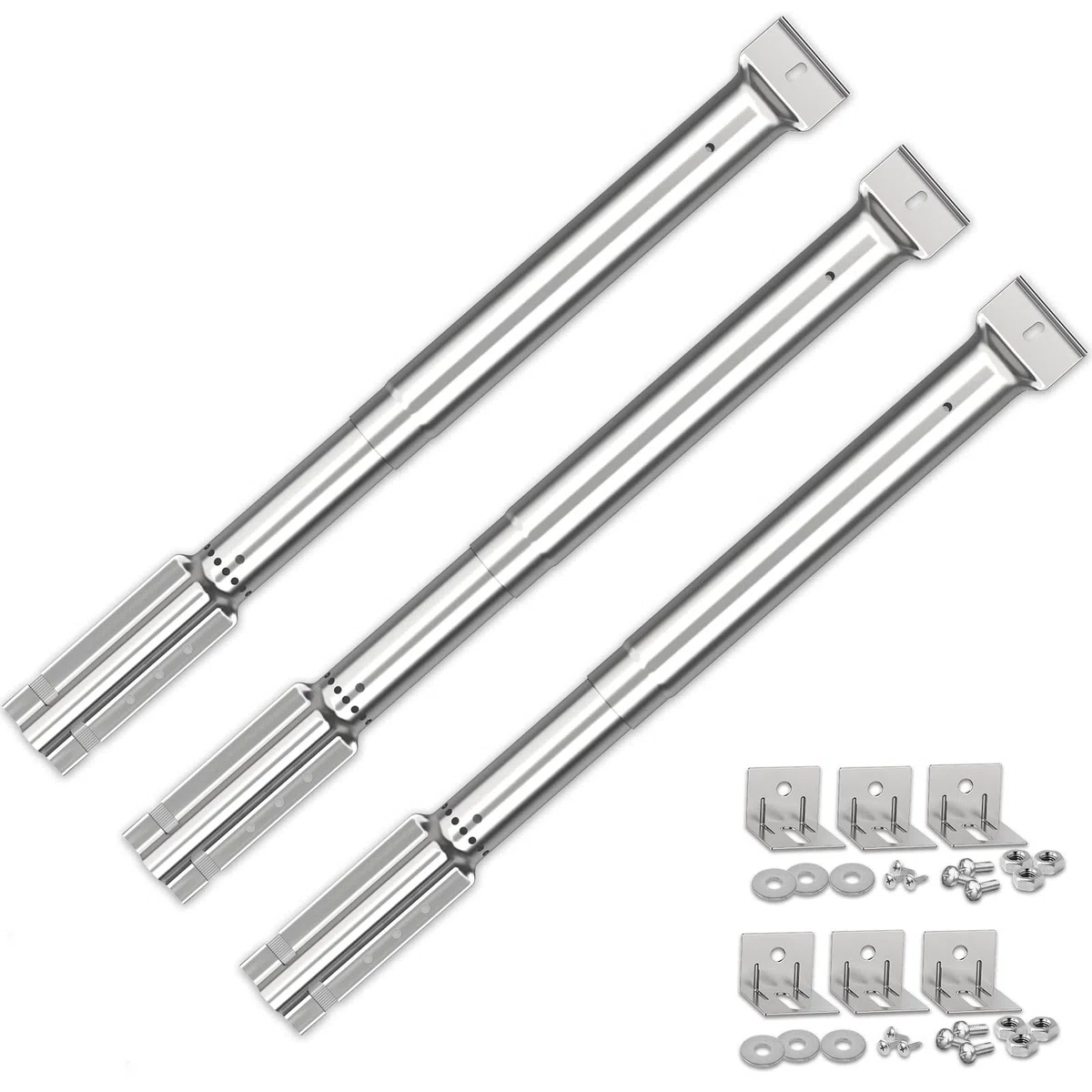 Bruciatori Regolabili,Bruciatore a Tubo Universali in Acciaio Inox 31 a 44 cm Accessori per Barbecue a Gas