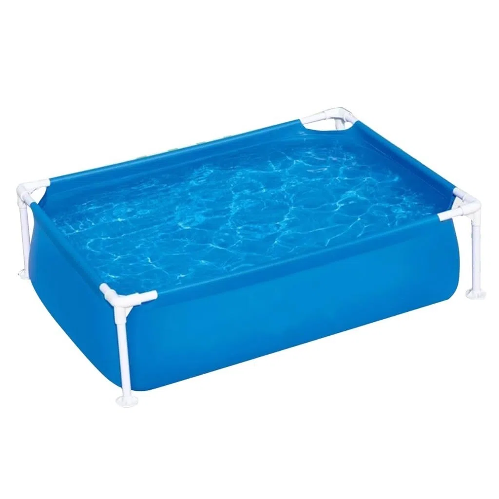 Steel Pro - Piscina fuori terra rettangolare per esterni, misura famiglia