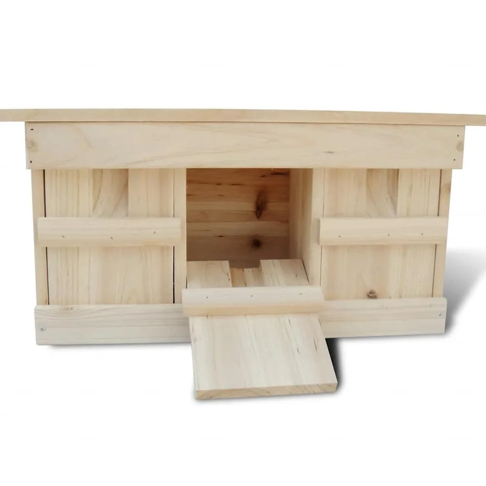 Set di 2 casette per moscelli in legno massiccio, casetta per uccelli con 3 camere di incubazione, nido per il giardino, 44 x 15,5 x 21,5 cm