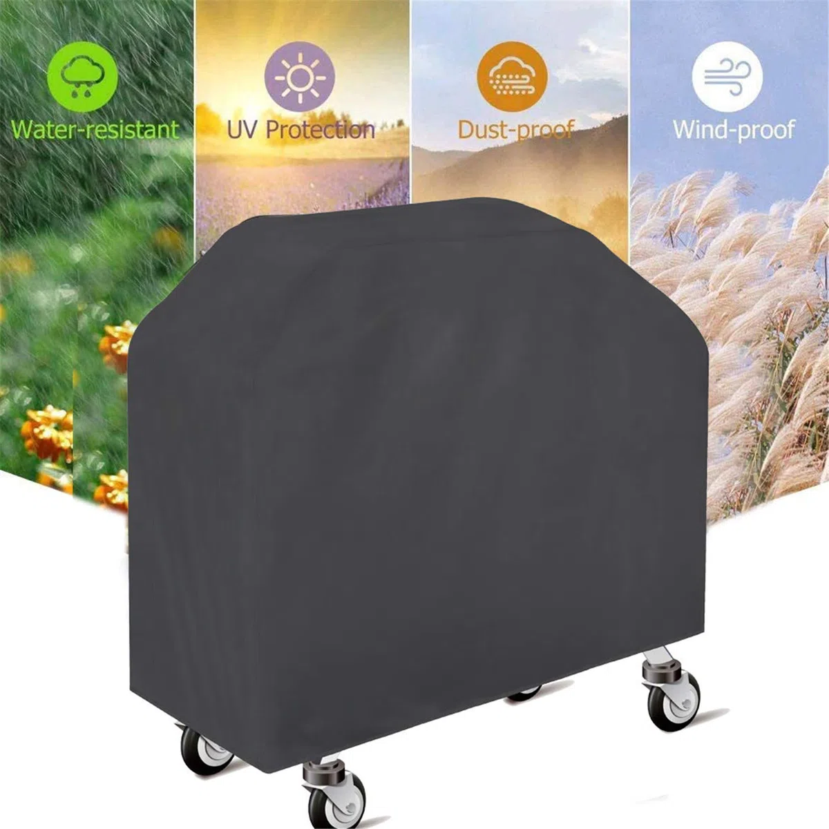 Copertura Barbecue Impermeabile Telo Copri Barbecue Protettivo per BBQ Grill Anti Pioggia Polvere Sole Neve 190X71X117cm