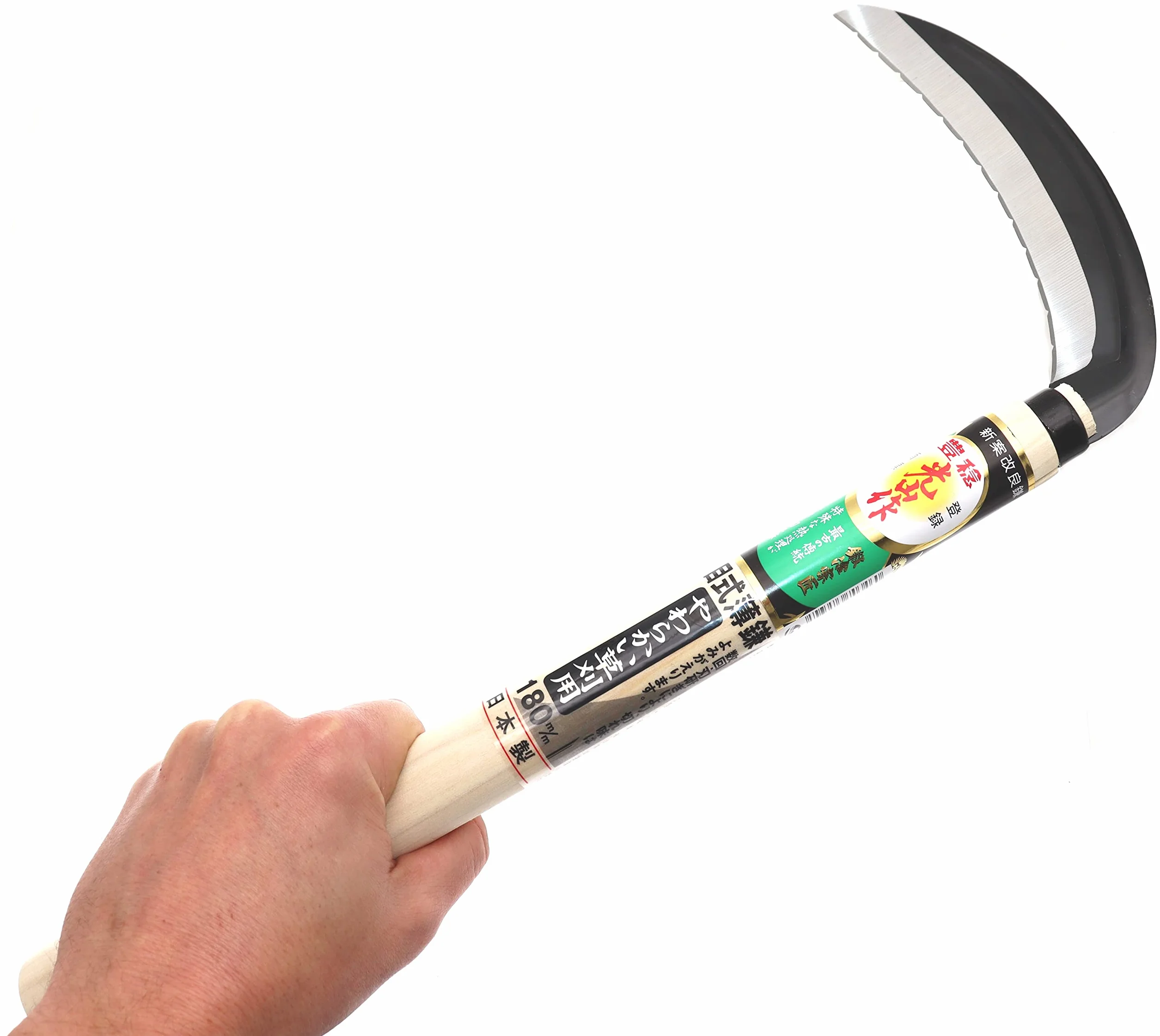 Falce Falce Manuale Giapponese Lama Acciaio SK-5 Fine Falciatura Dimensione Falciatura Erba Diserbo Prato Erba Strumento Giardino Giardinaggio Fatto in Giappone