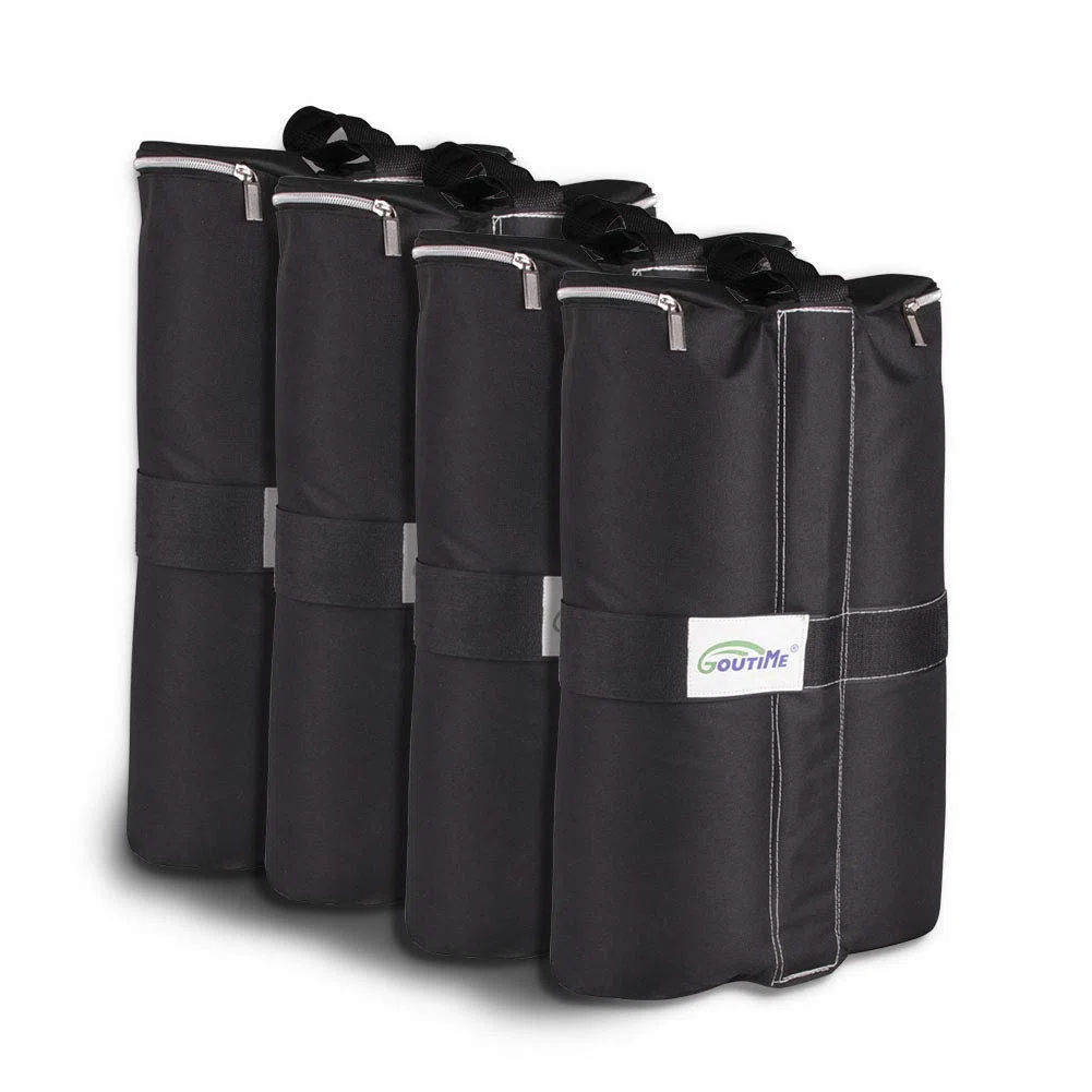 Goutime Pesi per tenda,4 Sacchi Di Sacchetto Di Sabbia Per Giardino Gazebo,La Capacità Massima Di Un Sacchetto Di 18 Kg Ancoraggio Per Tenda E Gazebo,per gambe Outdoor Ombrelloni,(Nero)