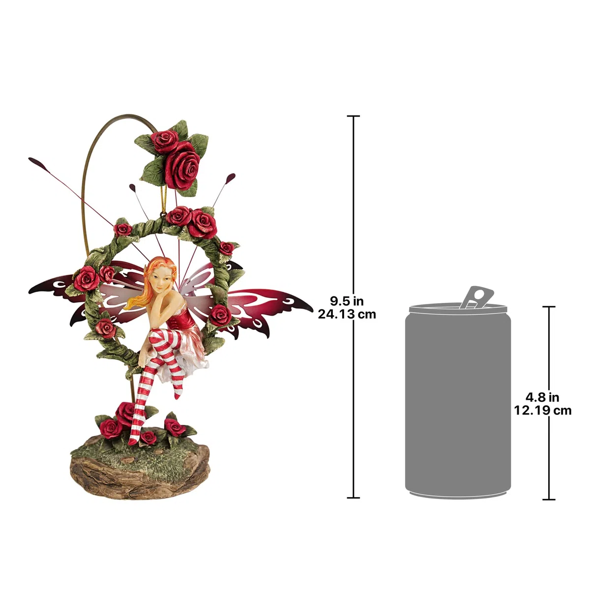 Design Toscano QS232882 Progetto Toscano Radiante Rosa Penzoloni Fata Scultura con Stand, Multicolore