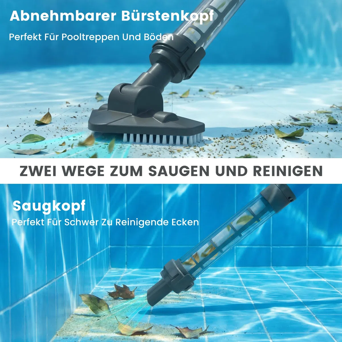 Aspirapolvere per piscina a batteria, senza fili, con autonomia fino a 60 minuti, con asta telescopica per vasca idromassaggio, spa, piccole piscine fuori terra e piscine per bambini