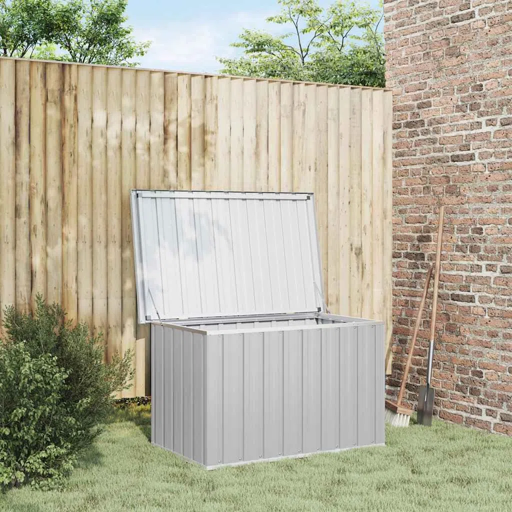 Générique Cassapanca giardino grigio 109 x 67 x 65 cm, scatola portaoggetti esterna in acciaio zincato per cuscini, cuscini e coperte, design senza tempo per terrazza e giardino.