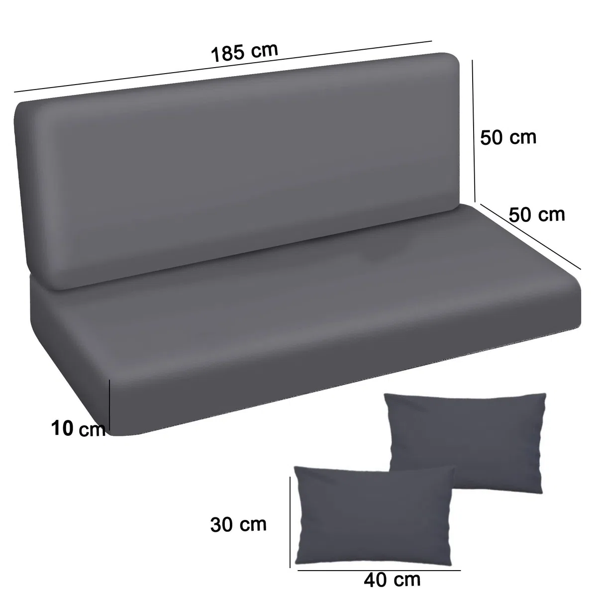 Ferocity Cuscino per panca da giardino, impermeabile, 185x50x50 cm, per mobili da giardino, per pallet, per esterni e patio, con schienale Glatt Palm Bright [133]
