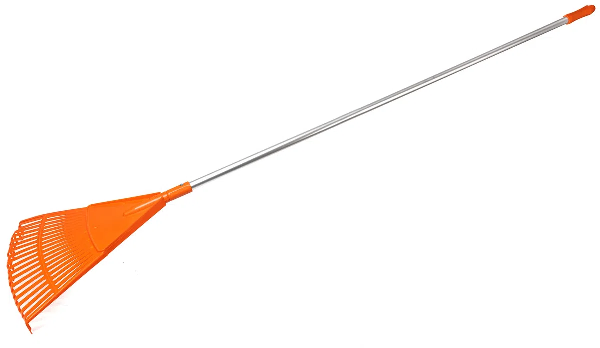 KOTARBAU® 5 Pezzi Rastrello Giardino - Plastica - 150 cm - Arancione - Rastrello per Foglie - con Manico in Alluminio - Attacchi Intercambiabili - Attrezzo da Giardino Multifunzionale - Extra-Click