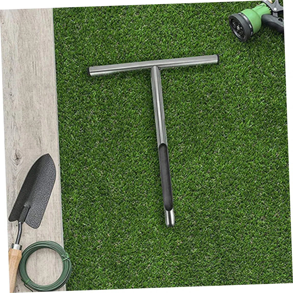 YARNOW Campionatore di Terreno Impugnatura a T in Acciaio Inox 304, Strumento Leggero e Facile da Impugnare per Prelievo Campioni Suolo in Giardino e Campo Esterno