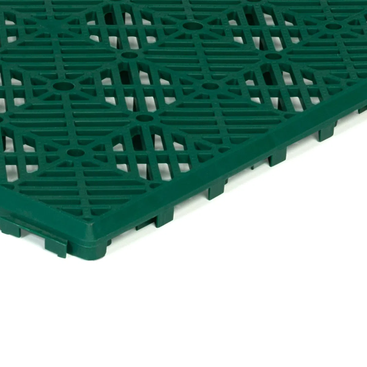 IDMarket - Set 10 pezzi piastrelle plastica pavimento giardino verdi 29,5x29,5 cm
