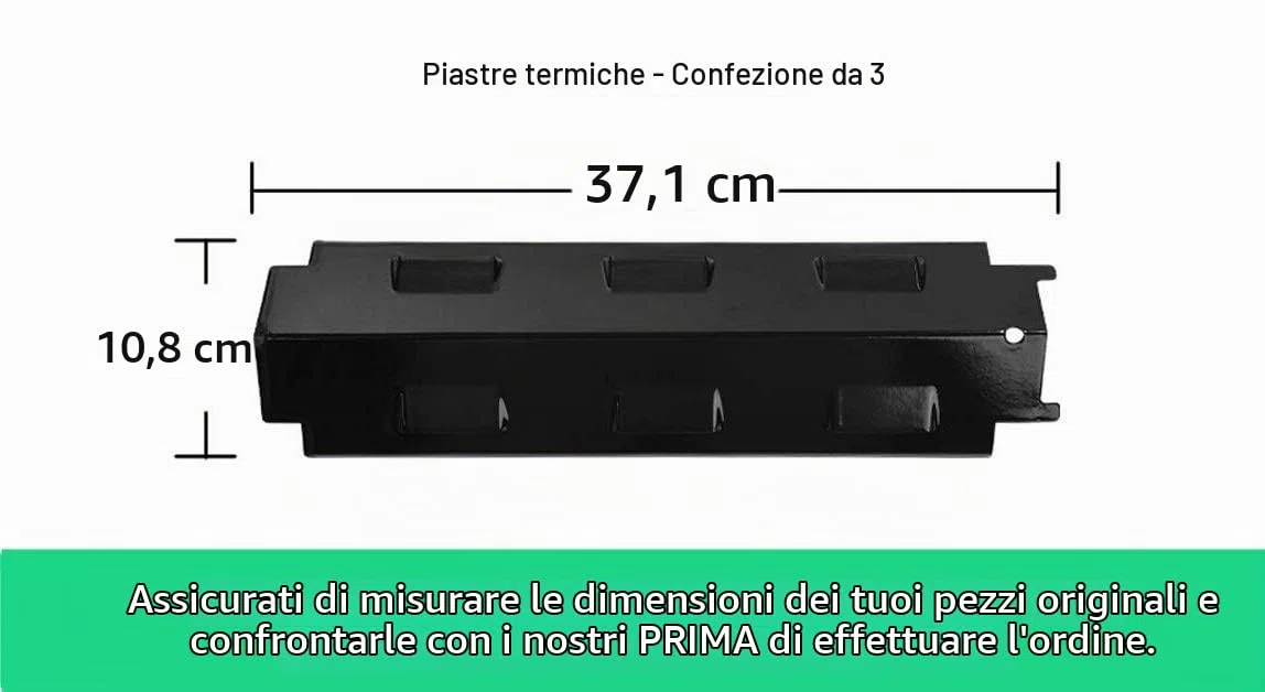 98531 (3-Pack) Porcelain Steel Piatti Caldi di Ricambio per Sochef, Campingaz, Char-Broil, Broil-Master, CCLIFE e Altri Modelli di Griglie