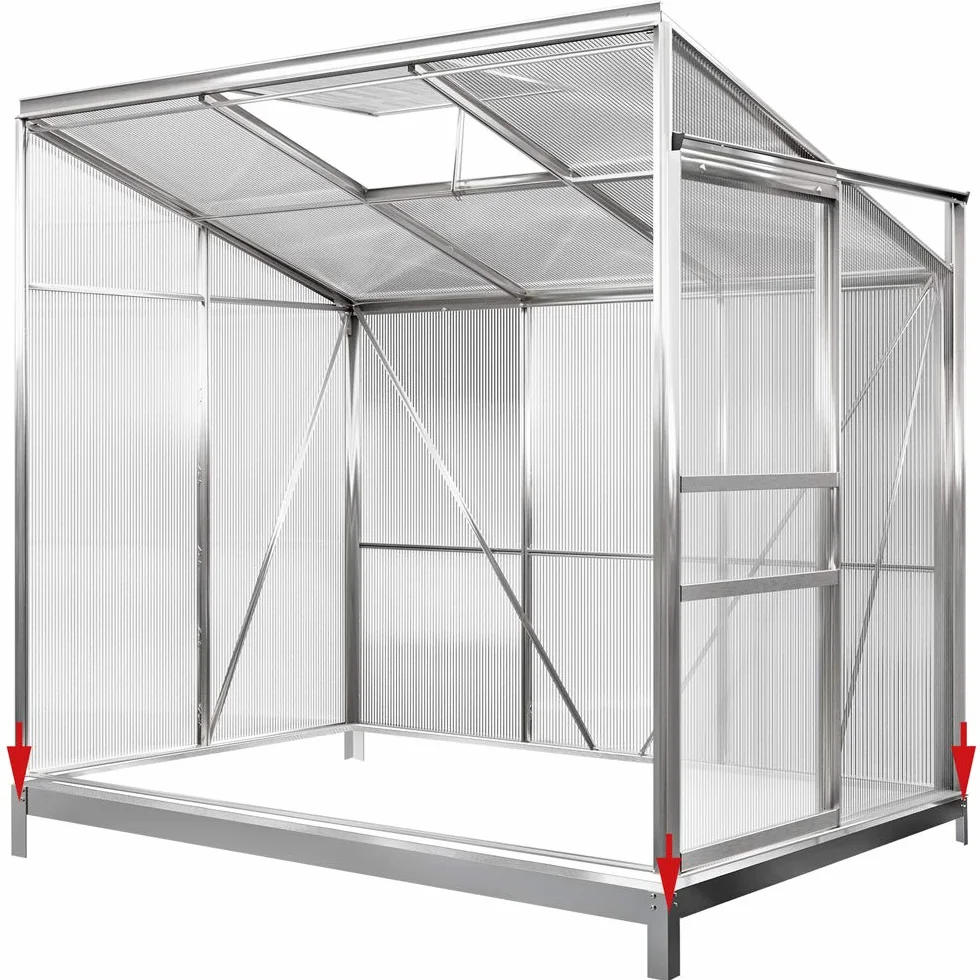 Deuba Base per Serra Zincata 190x122 cm Fondamenta Telaio in Acciaio Incluso Materiale di Montaggio