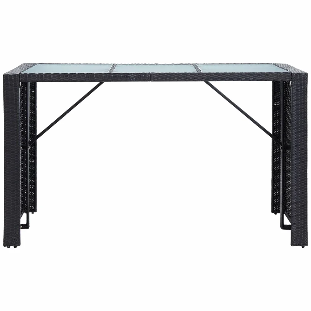 vidaXL Set da Bar da Giardino 7 pz con Cuscini in Polyrattan Nero
