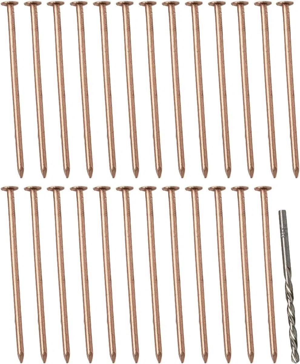 Chiodi in rame da 10,2 cm con punta da trapano, set di punte per la rimozione delle radici del ceppo, chiodi in rame per la rimozione di ceppi e radici (25 pezzi)