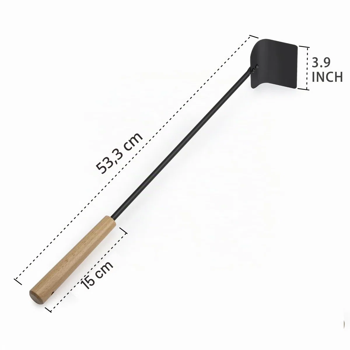 onlyfire Grattacenere in Metallo con Manico Lungo 53 cm, Accessorio per Barbecue a Carbonella e Altre Griglie a Carbonella