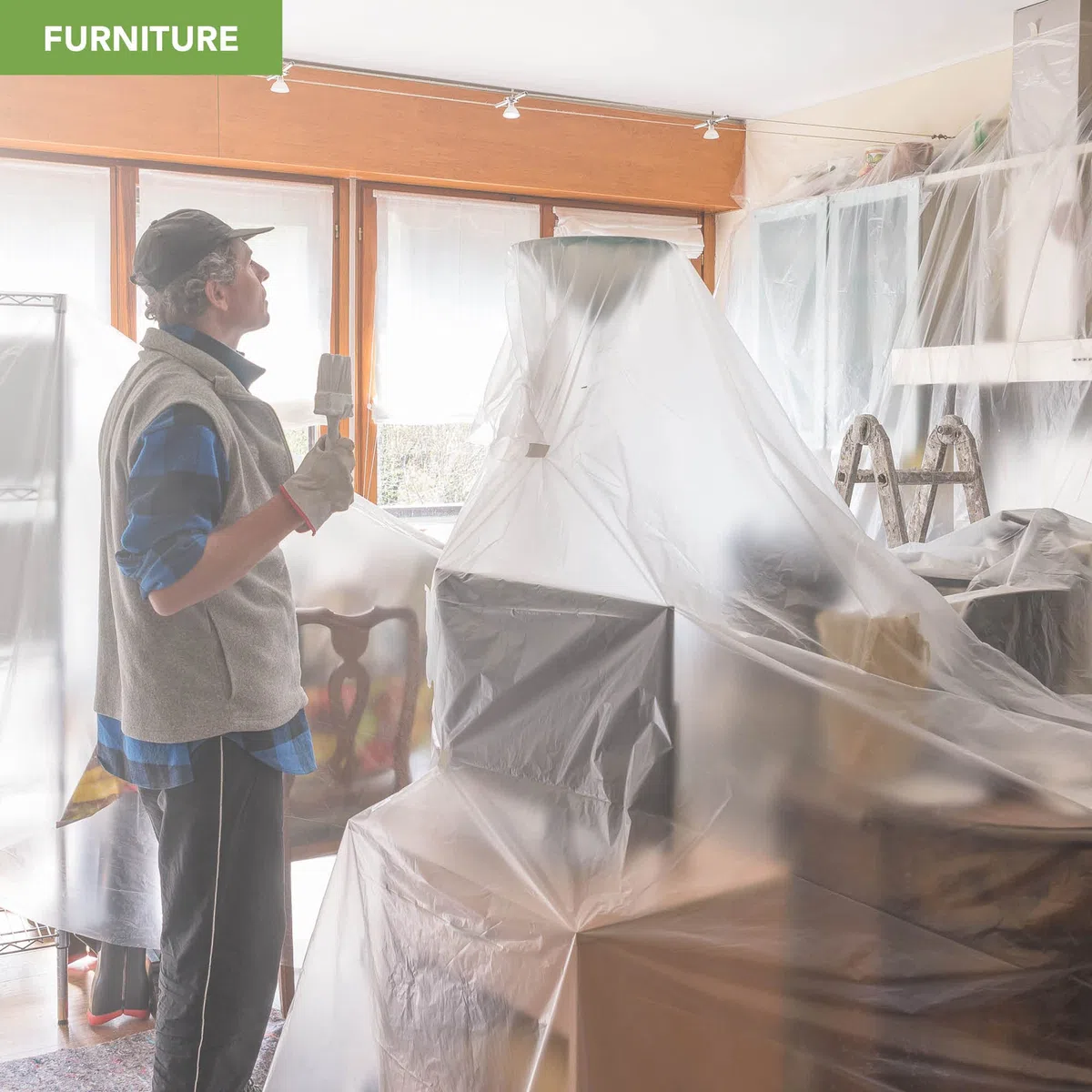 BLOSTM Fogli di Polietilene Per Impieghi Gravosi 2m X 3m Fogli di Plastica Spessa Per L'isolamento del Giardinaggio e la Protezione Dalle Macerie di Edifici - 1000g (250 micron)