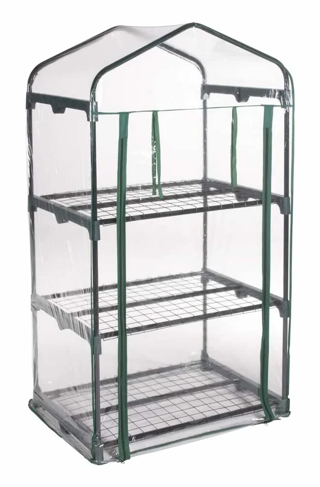 Serra da Giardino e Balconi con copertura in PVC impermeabile per Orti, Piante e fiori (3 Ripiani - 69x49x125H cm)