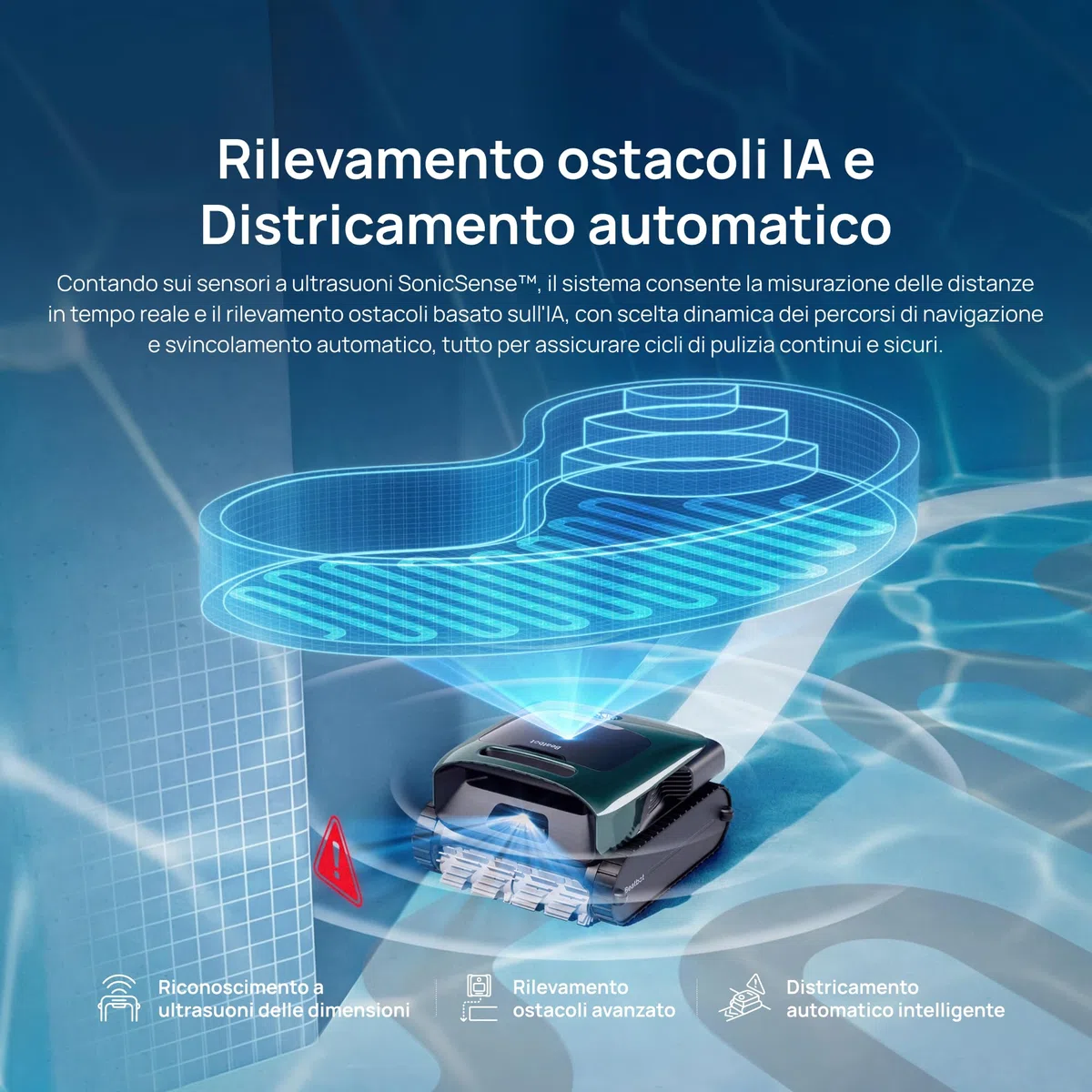Beatbot AquaSense 2 Robot Piscina pareti e Fondo,Linea d'Acqua,Verde Bosco | Pulisce pavimento, pareti, superficie e chiarifica l'acqua.Posizionamento intelligente, Autonomia fino a 11 ore