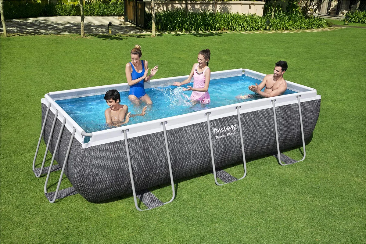 Bestway 56721 Power Steel Pool Set PVC Grey