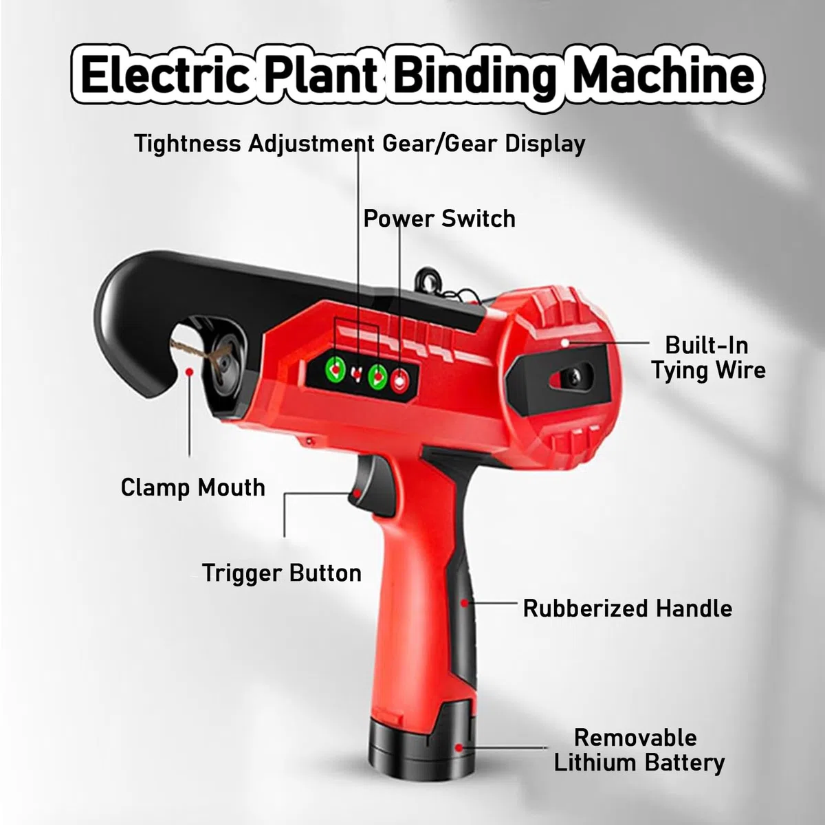 Legatrice elettrica per giardinaggio - Strumento di legatura automatica per viti e piante, strumento di fissaggio efficiente e portatile, attrezzatura da giardinaggio per vigneti