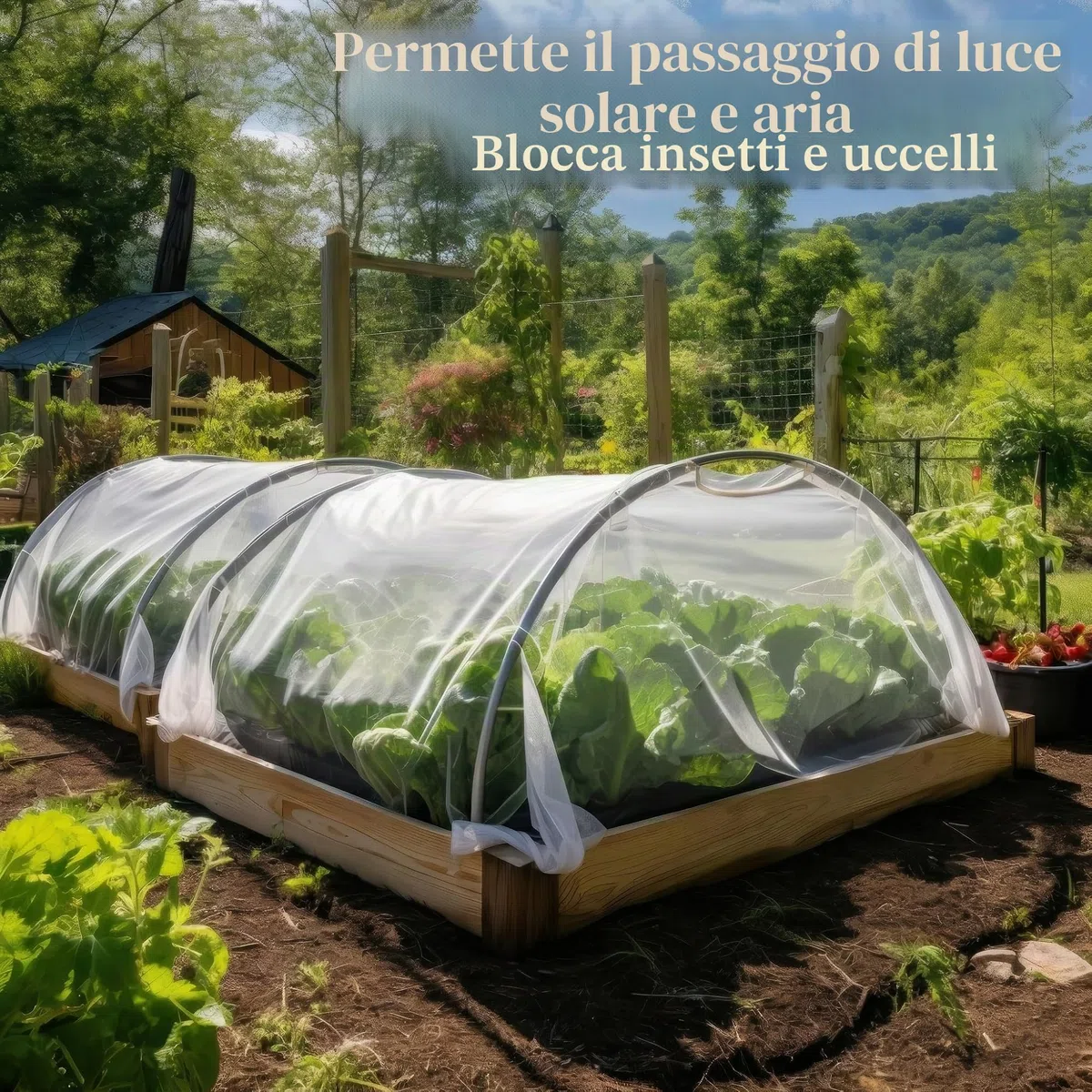 Rete Per Insetti da Giardino 3x3 Metri | Tessuto a Maglia Bianca di Diverse Dimensioni, Zanzariera Per la Protezione di Frutta e Verdura | Barriera Insetti Per Fragole, More e Piante di Bacche