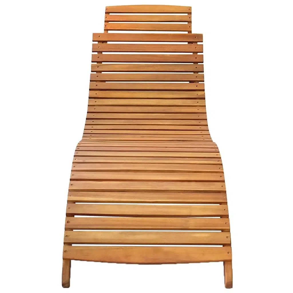 2 lettini prendisole in legno massello di acacia con cuscini blu, pieghevoli e resistenti alle intemperie, 184 x 55 x 64 cm, per giardino, terrazza, balcone, piscina e relax