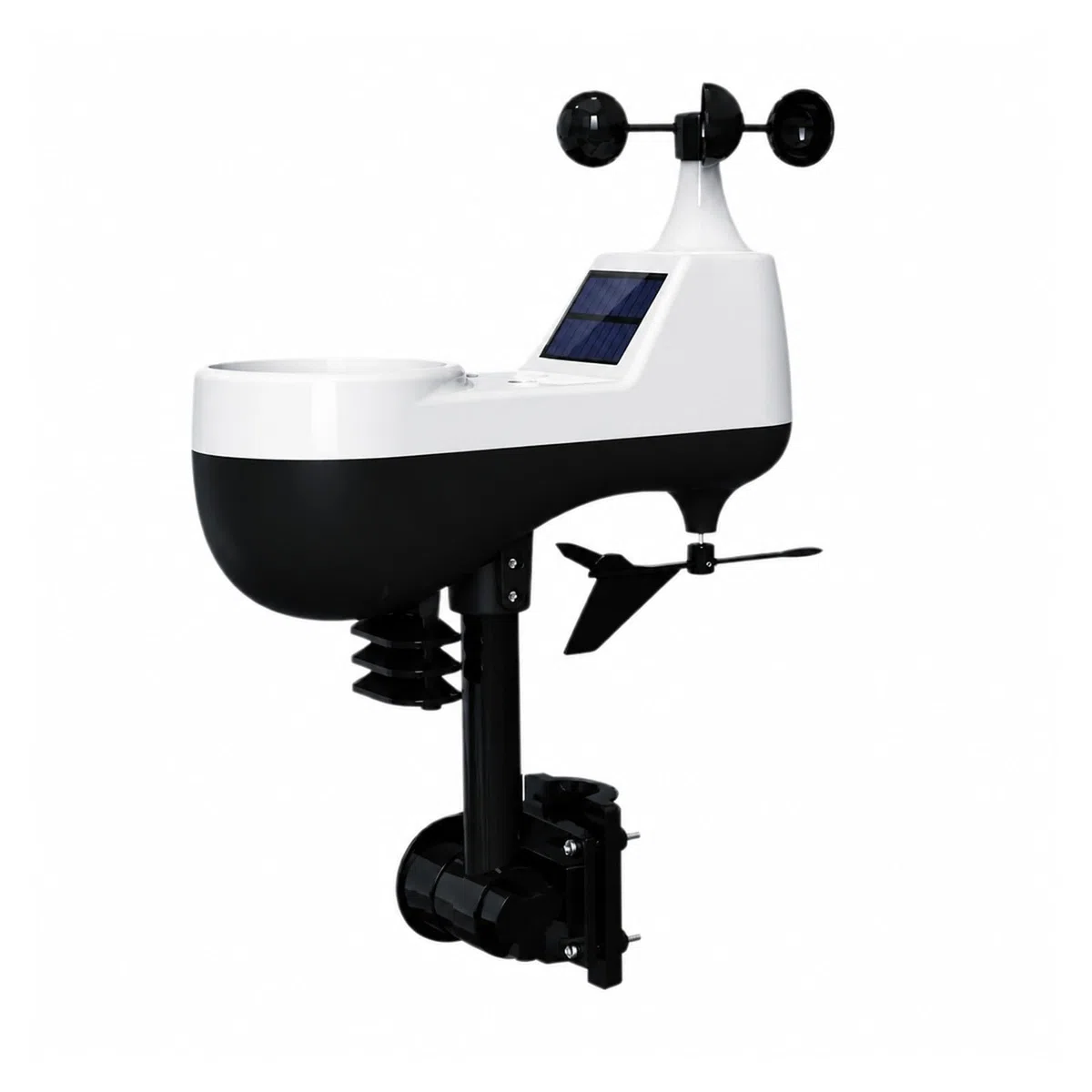 Pluviometro Esterno, Monitor per Interni Ed Esterni Stazione Meteorologica Wireless Ad Energia Solare | Black