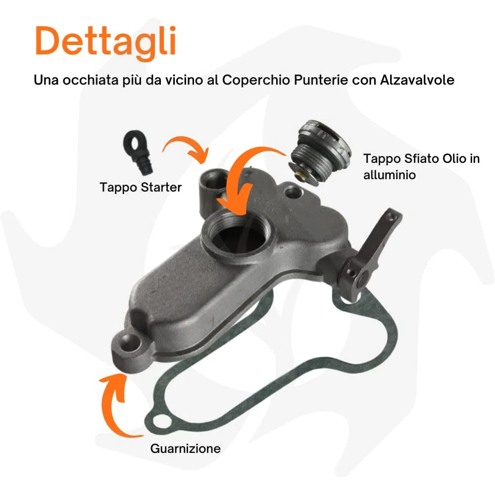 Kit coperchio punteria con alzavalvole adattabile motore Lombardini LDA450 LDA510 3LD510 (Con accessori)