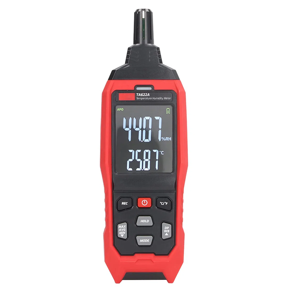 Tbest Misuratore Digitale di umidità e Temperatura, Igrometro con Misurazione del Punto di Rugiada e del Bulbo Umido Sensore SHTC3 Ad Alta Precisione Funzione di Allarme Personalizzata Display LCD