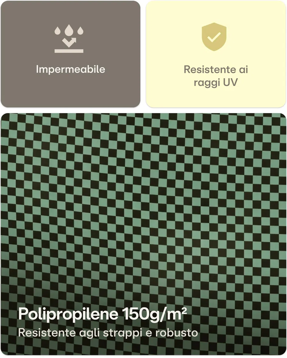 Praknu 3 Sacchi Giardinaggio 300 Litri - 4 Maniglie Resistenti - Stabile - Pieghevole - Riutilizzabile - Polipropilene Robusto