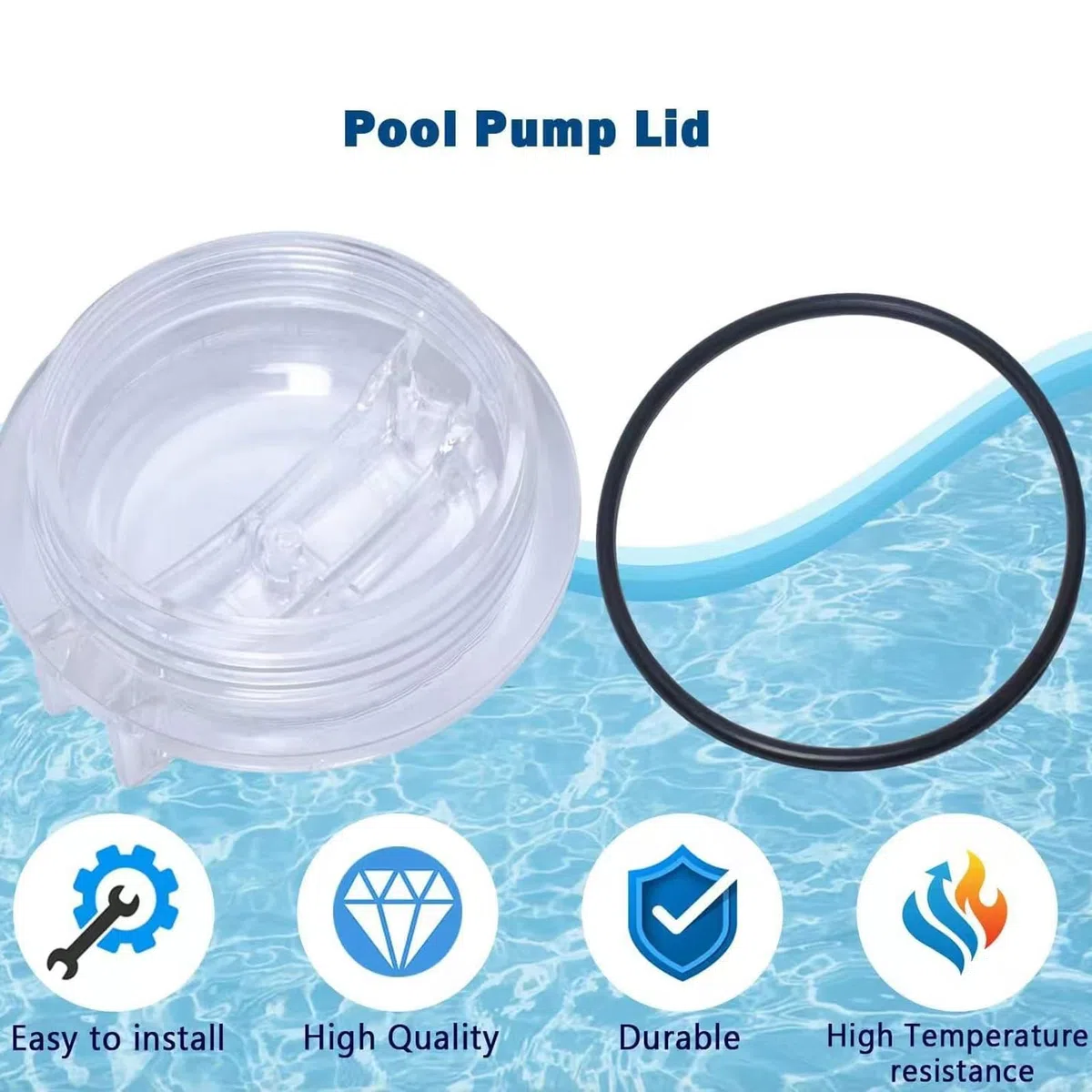 Coperchio Pompa Piscina per Pompa Super II SPX3000D Coperchio Filtro Filettato Pompa Piscina e Sostituzione O-ring, Coperchio Filettato di Ricambio Pompa Piscina, Parti