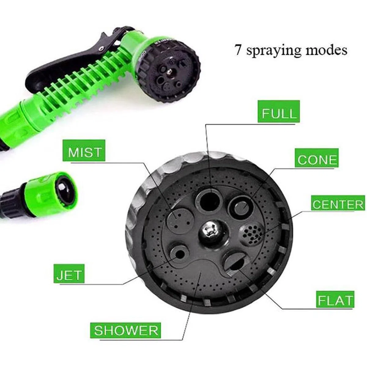 7,6 m/15,2 m/22,9 m/30,5 m/37,2 m/45,1 m tubo espandibile da giardino con pistola a spruzzo a 7 funzioni, tubo da giardino leggero da 3/4", raccordi da 1/2", tubo magico flessibile espandibile 3 volte