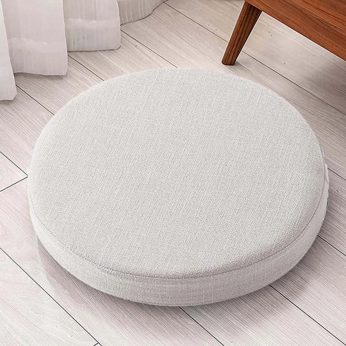 Cuscini per Sedile Rotondi, 45x45/50x50 cm, Cuscini Lavabili per Sedia da Pranzo, per Interni ed Esterni, Casa, Giardino (50 x 50 x 8 cm, Grigio Chiaro)