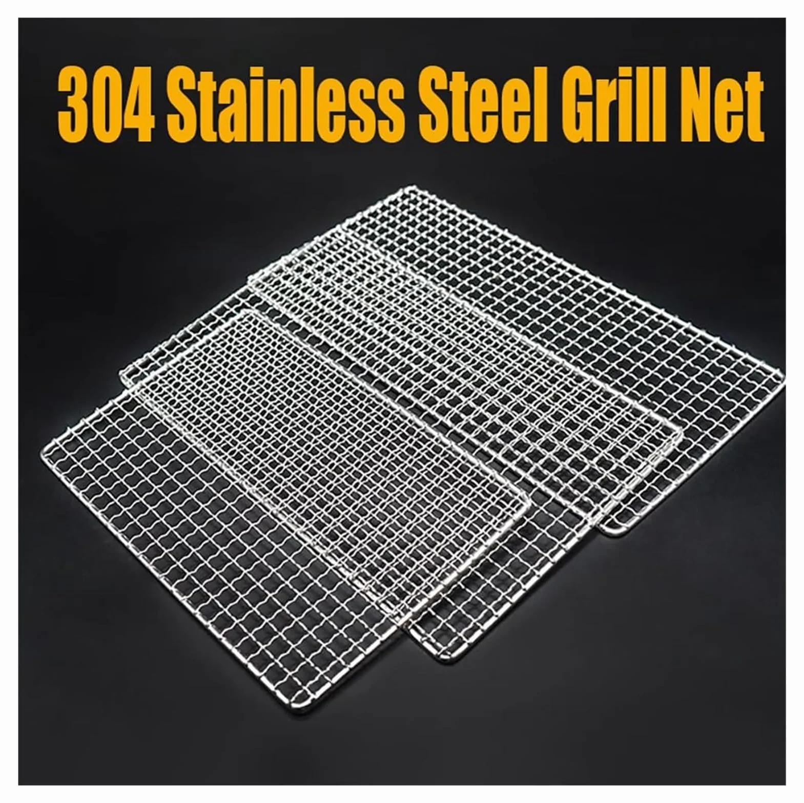 Griglia,Griglia BBQ, Griglia Rotonda for Barbecue Multiuso di Grandi Dimensioni, in Acciaio Inossidabile, pentole da Campeggio, griglia for falò all'aperto for costolette,(Size:60x50cm)