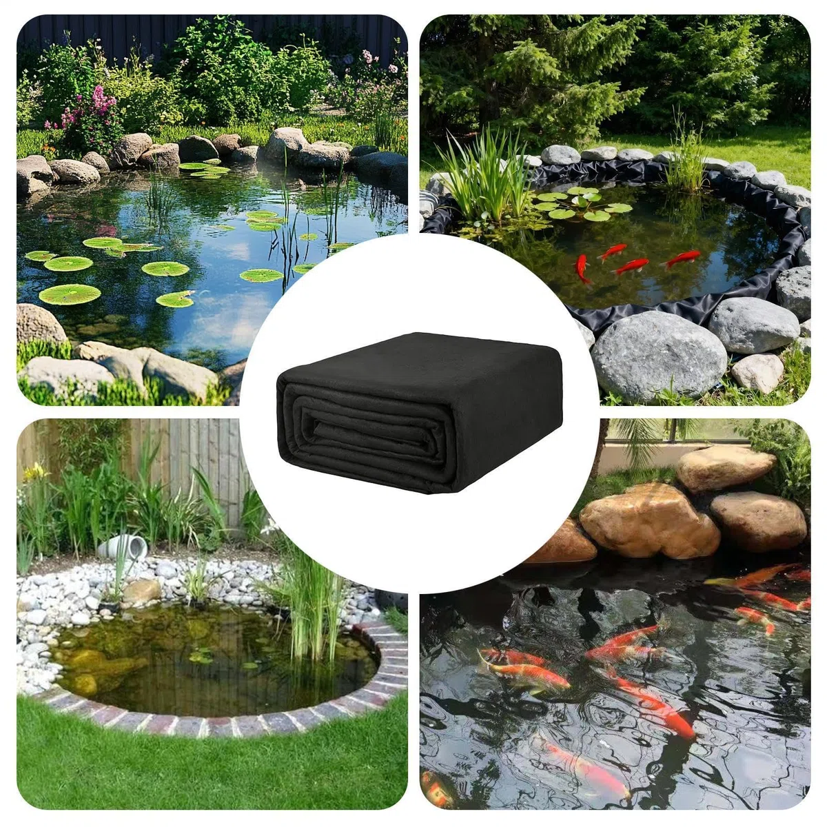 Telone per Bacino - Tessuto Di Protezione Anti-Perforazione,Feltro Sub-Strato Bacino Pesce | per Giardino Cascata Fontana Ruscello Proprietari Paesaggisti Appassionati