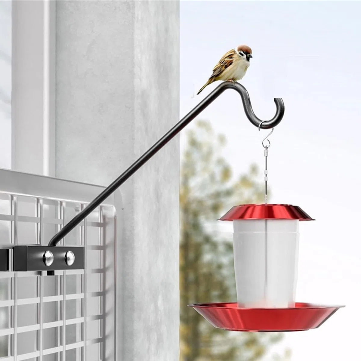 Balconi Ringhiera Mangiatoie per Uccelli Staffe Vasi da Fiori Supporto per Piante Gancio per Piante sospese Mangiatoie per Uccelli in Acciaio Massiccio Supporto per ringhiera