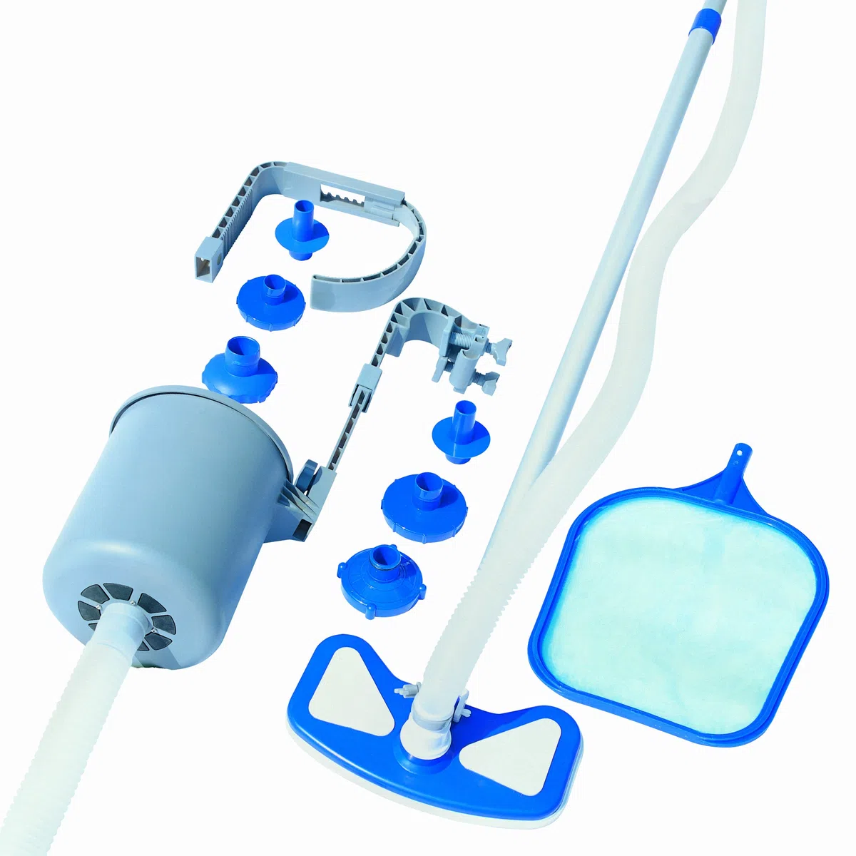 KIT MANUTENZIONE PULIZIA PISCINA C/SKIMMER ASTA+ASPIRATORE+RETINO "BESTWAY" art.58237