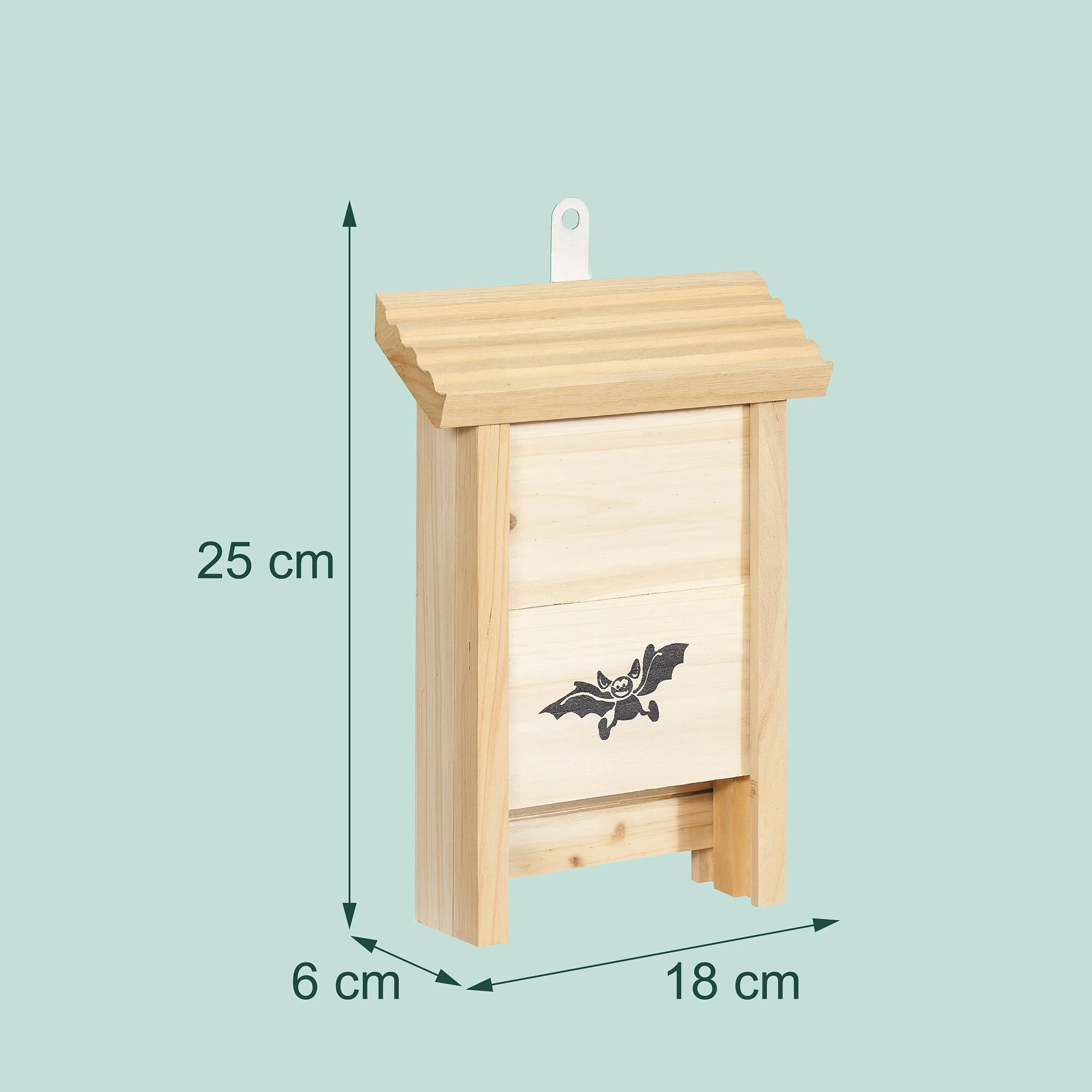 Relaxdays Casette per Pipistrelli, Set da 2, in Legno Naturale, Misure 25x18x6 cm