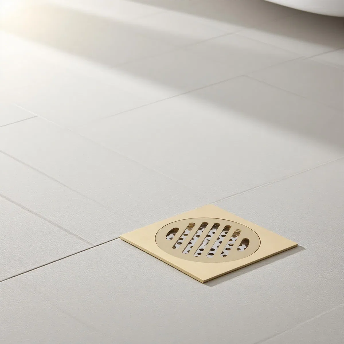 Scarico a Pavimento Quadrato in Ottone, Griglia Per Rifiuti Per Doccia da Bagno dal Design Moderno, Accessorio Domestico Durevole Ed Efficiente, Scarico a Pavimento Per Bagno, Scarico a Pavimento Per