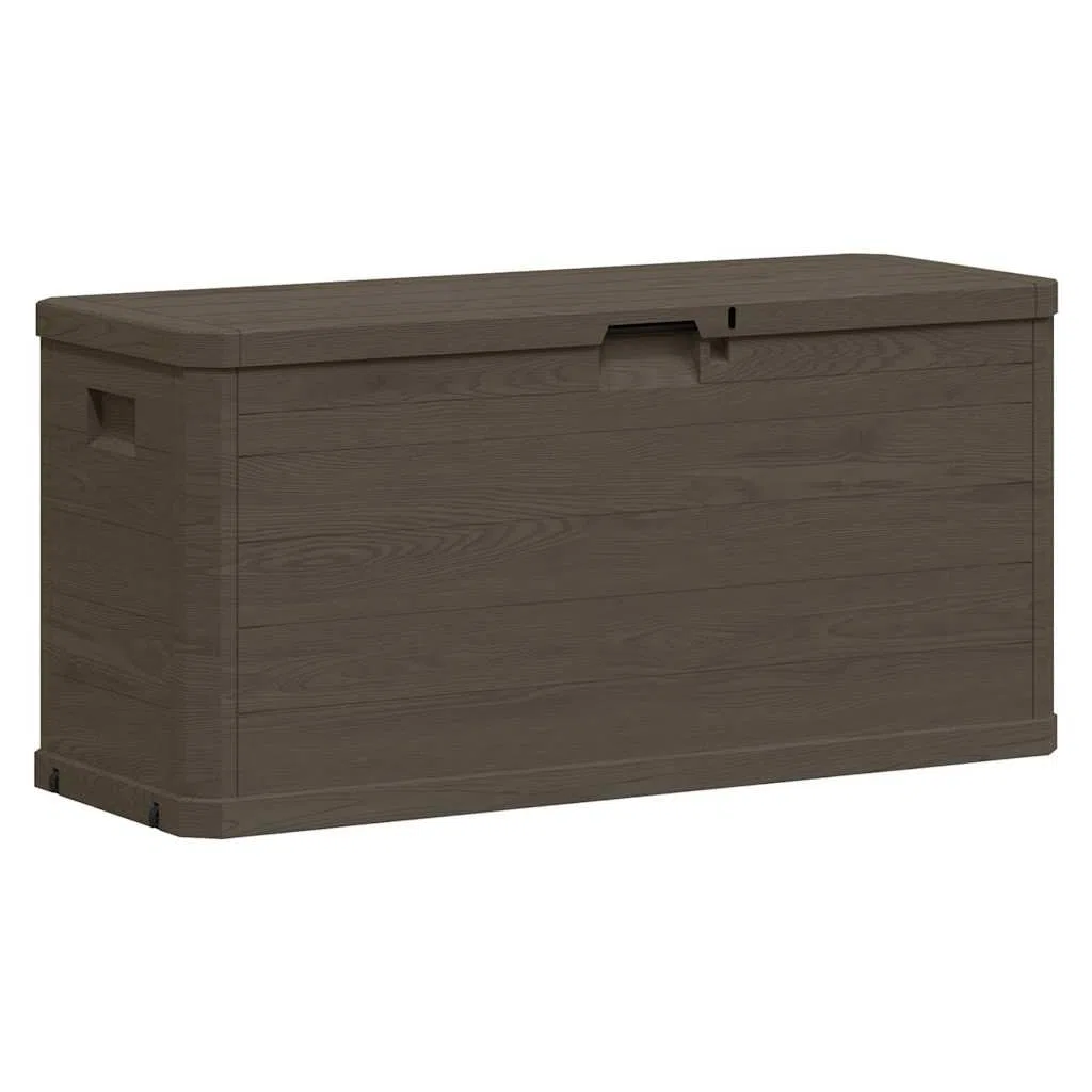 Baule Giardino Esterno 117x45x56 cm Impermeabile in Plastica - Cassone, Cassapanca, Panca, Contenitore Cassa Per Esterno - Marrone