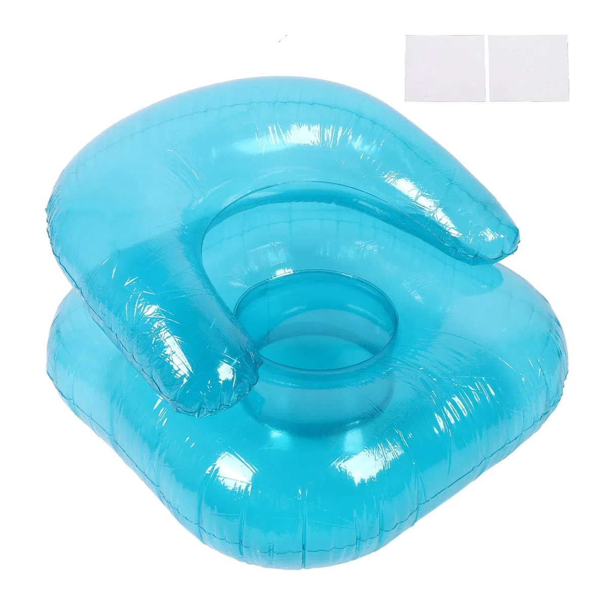 Divano gonfiabile trasparente poltrona ergonomica gonfiabile in PVC per soggiorno interno ed esterno a bordo piscina leggero portatile blu